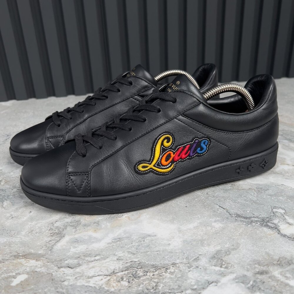 Louis Vuitton Luxembourg Sneaker Embroidered Black Leather 7 LV or 8 US 41 EUR